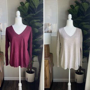 Bundle of Two American Eagle V-Neck Sweaters
